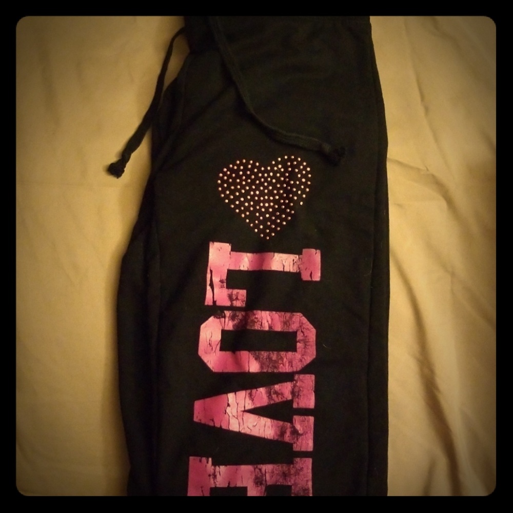 Black pink 💖drawstring stretchy sweats